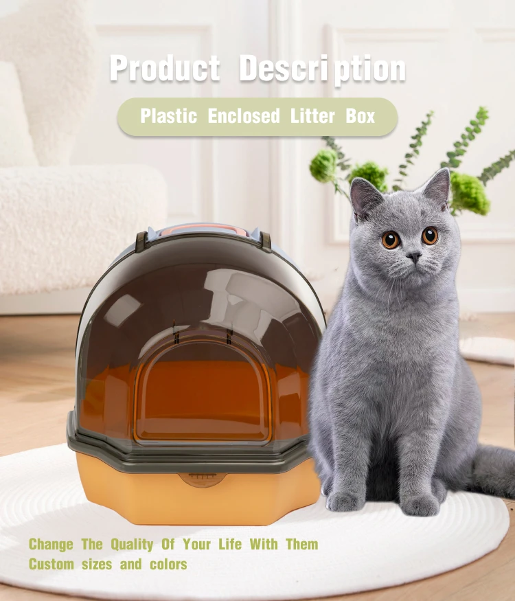 Factory Wholesale Cat Litter Box With Spoon Foldable Lid Top Entrance