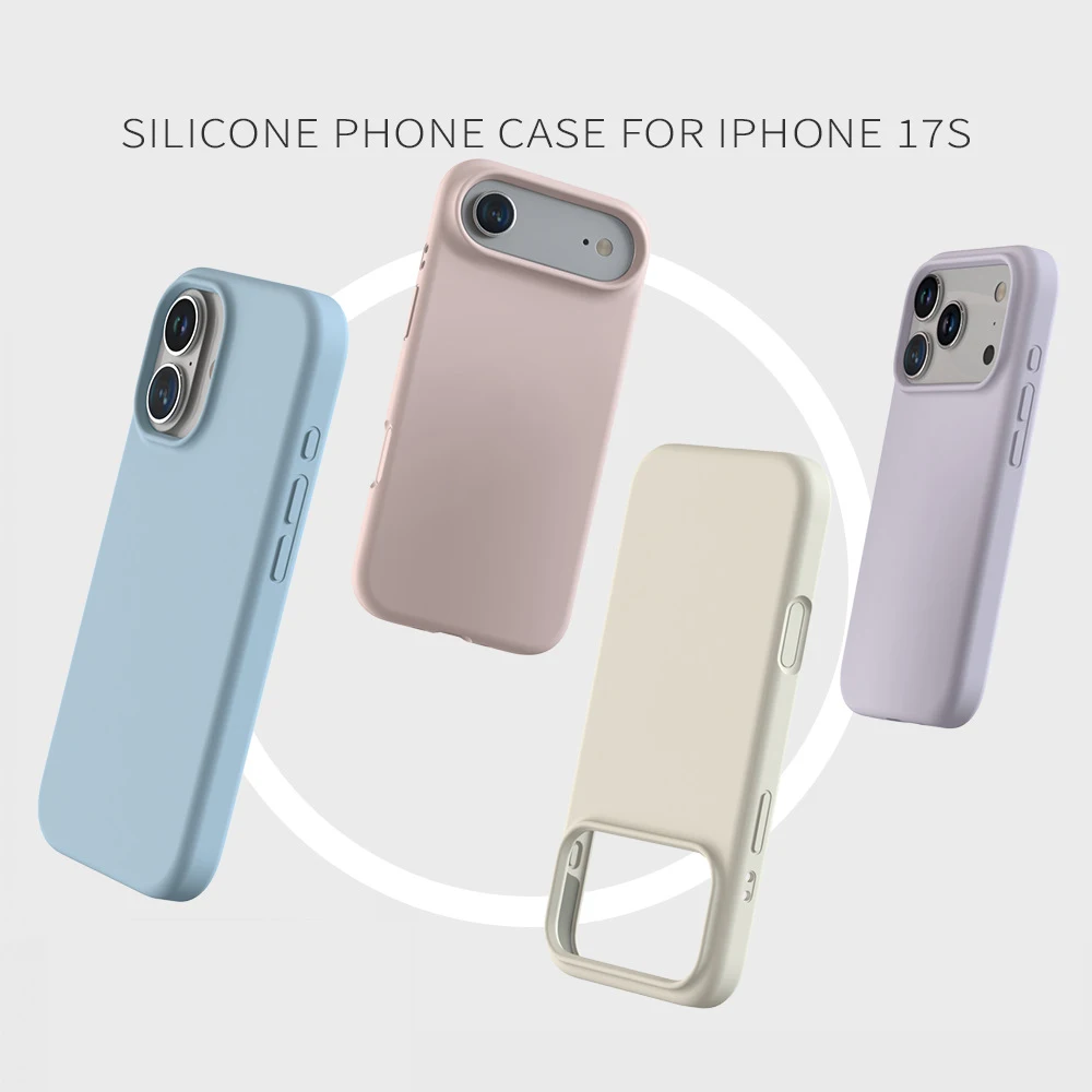 product laudtec slim liquid silicone 3 layers full covered soft gel rubber case cover for iphone 17 pro 2025 for apple magnetic case-7