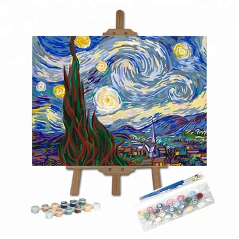 Creative Starry Night Oil Painting Diy Custom Painting By Number Van ...