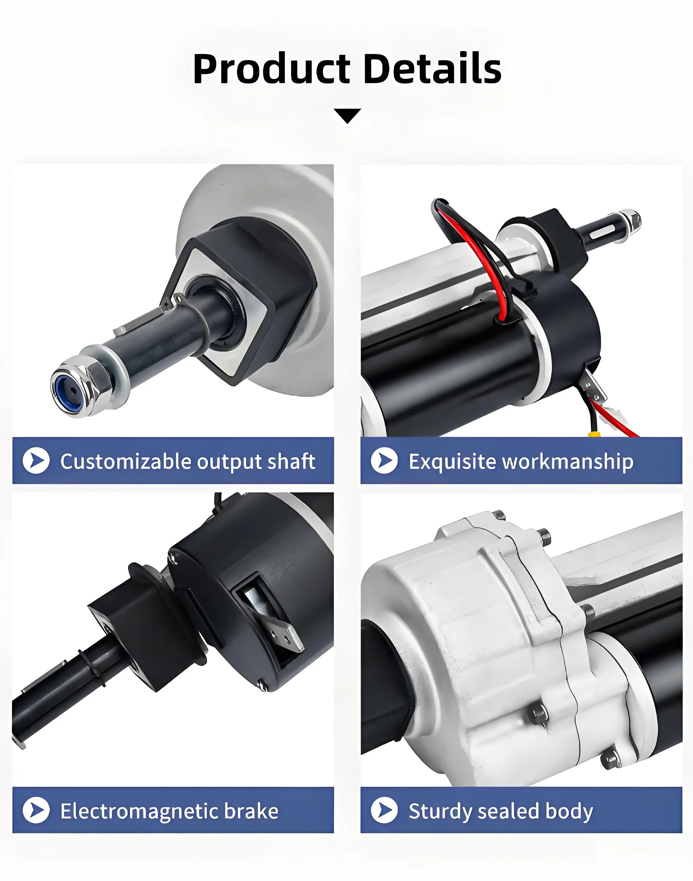 LINIX 24V 800W Rear Axle with Electric Motor OEM Large Mobility Scooter Brush Commutation