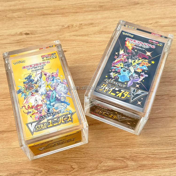 TCG Custom Clear Pokemon Japanese Booster Box Acrylic for Shiny V & Tag Team All Stars High Class Booster Box Small Size Version TCG Custom Clear Pokemon Japanese Booster Box Acrylic for Shiny V & Tag Team All Stars High Class Booster Box Small Size Version