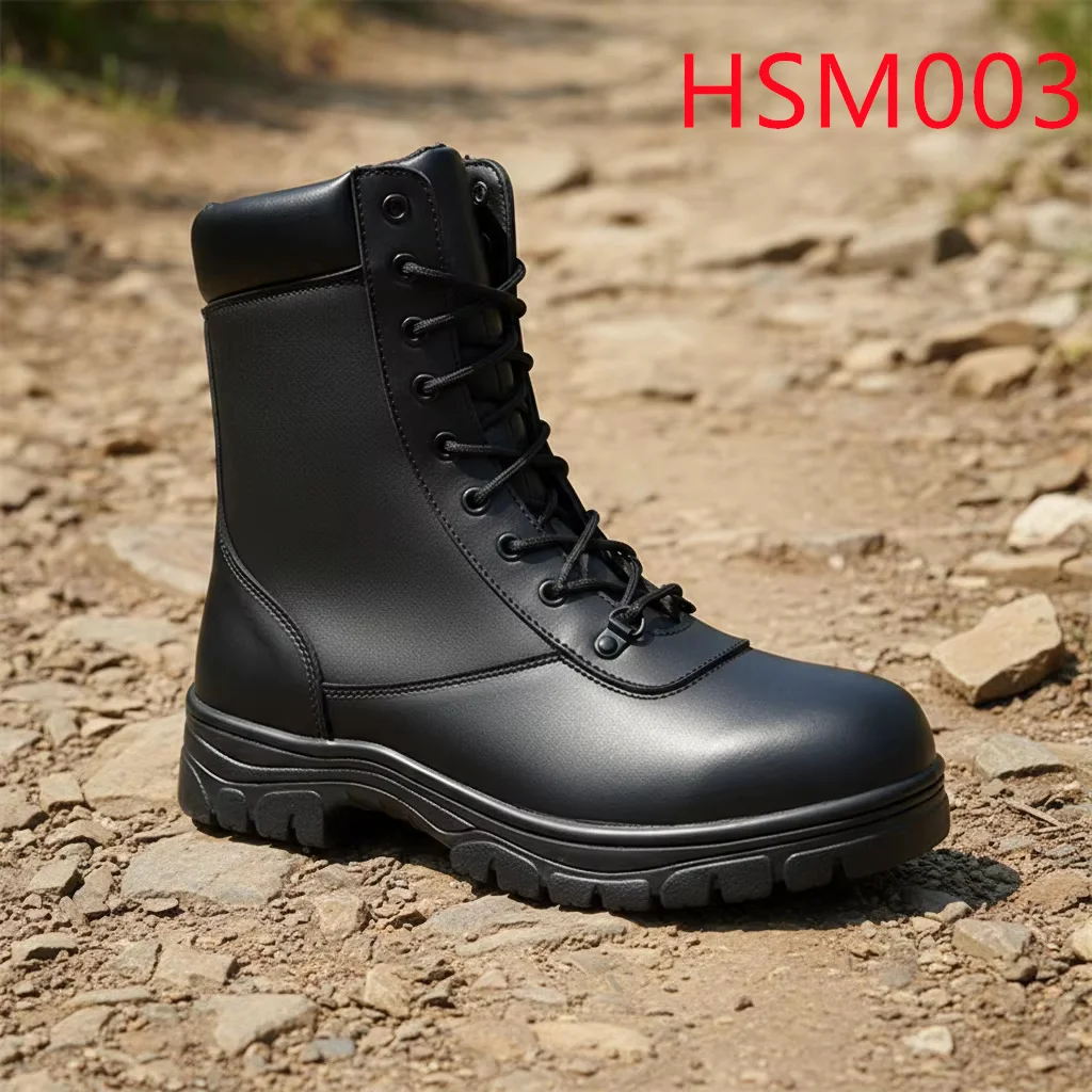 ZYF,Woodland Training Full Leather Black Tactical Boots for Adventure High-strength Rubber Outsole Outdoor Training Boots HSM003