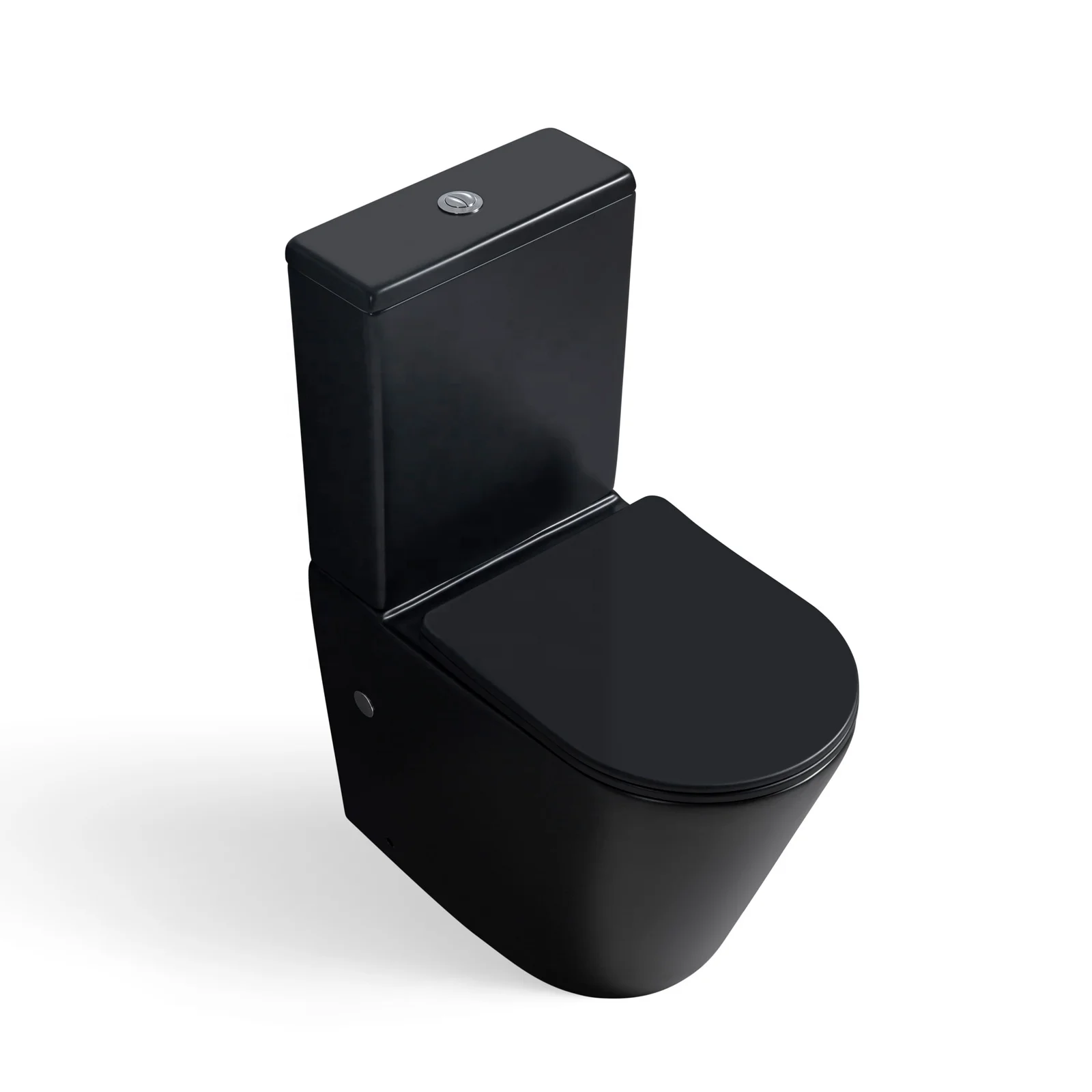 Rimless Flush Toilet, Matt Black Toilet