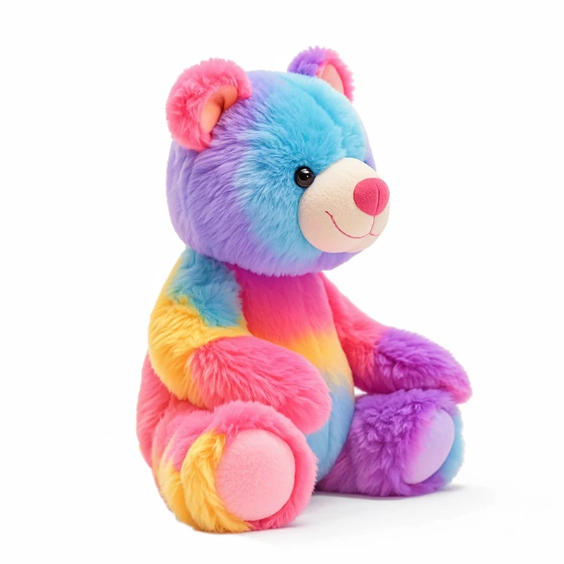 Super suave bonito colorido peluche oso Arco Iris peluche lindo