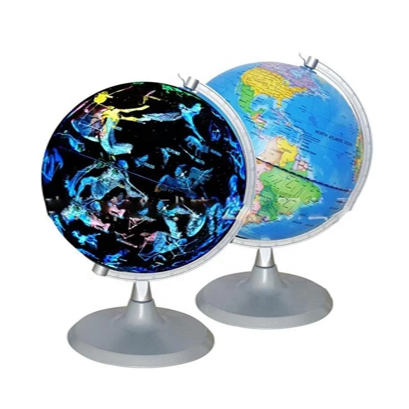 Light Up Night View 2 in 1 Illuminated World Globes For Children 