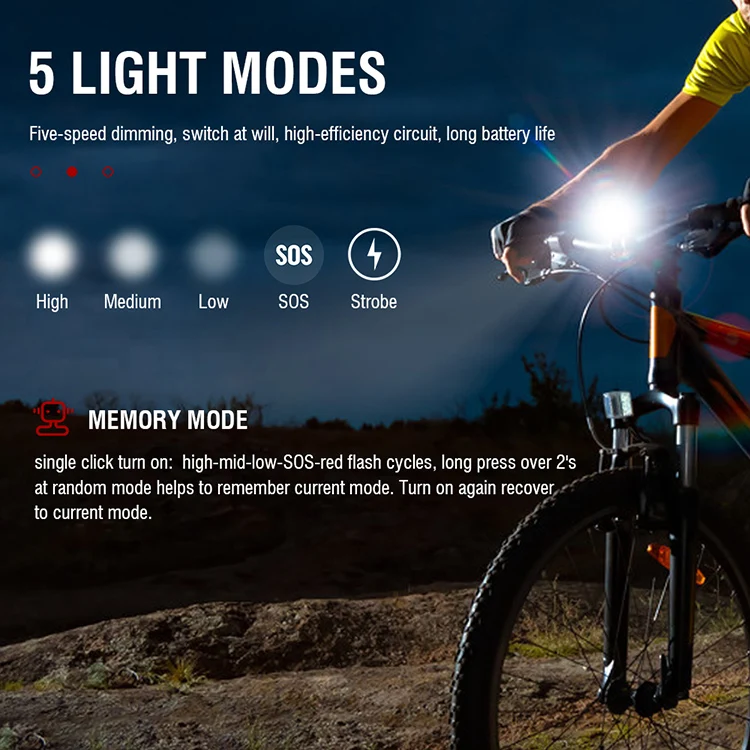 High Power 800 Lumens Bicycle Light Set with IPX6 Waterproof