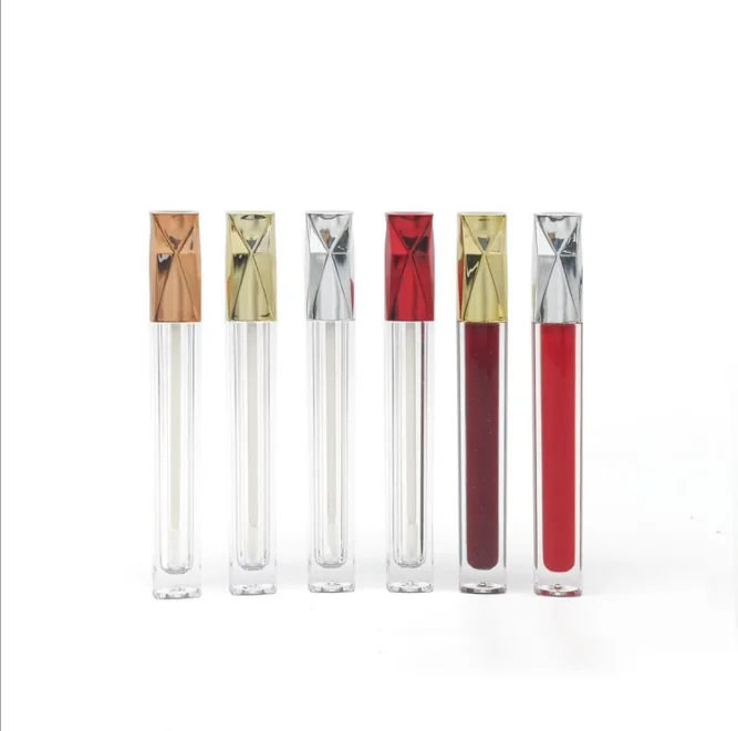 High Quality 5ml Cosmetic Plastic Lipstick Tube Lip Gloss Tube Double Layer Square Lipstick Packaging