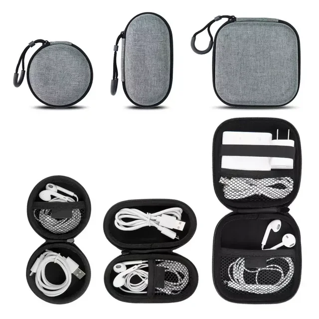 Custom Durable Waterproof Hard EVA Earphone Carrying Case Storage Case With Zipper