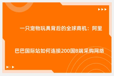 一只宠物玩具背后的全球商机：阿里巴巴国际站如何连接200国B端采购网络