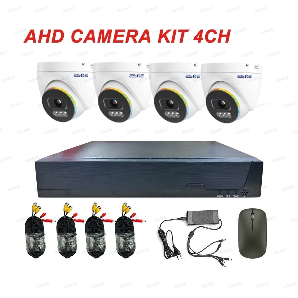 Active deterrence with motion-activated siren and flashing spotlight against intruder