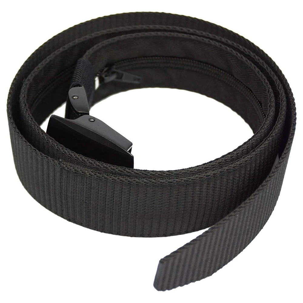 Wear-resistant Travel Nylon Tactical Men with Zinc Alloy Buckle Security Money Belt with Hidden Money Pocket