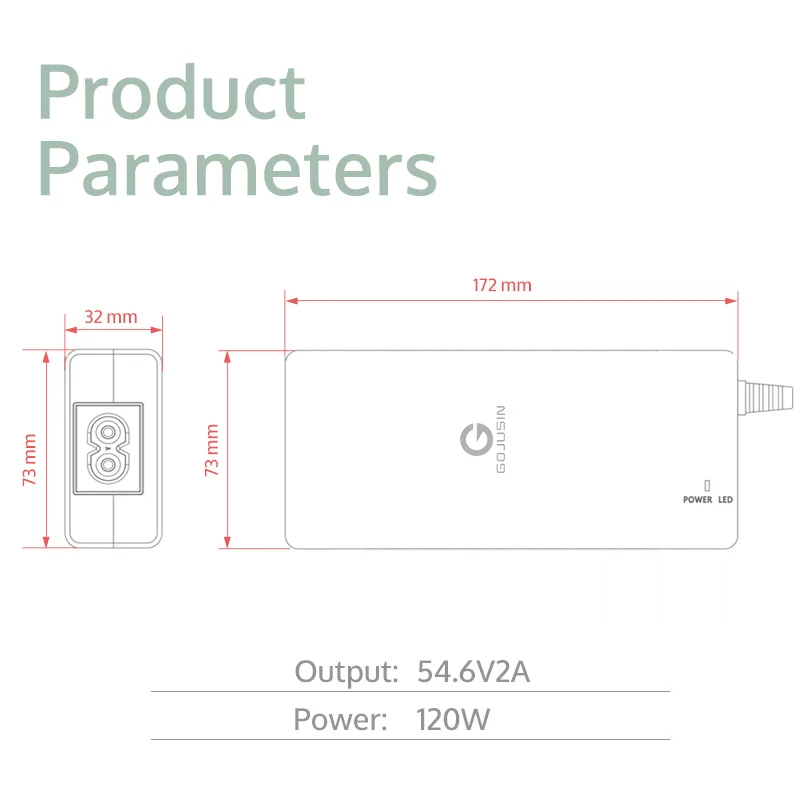 
Портативный 54,6 v 2a 13s литий-ионный аккумулятор зарядное устройство для 48v lifepo4 lipo/литий-ионная батарея e-bkie 