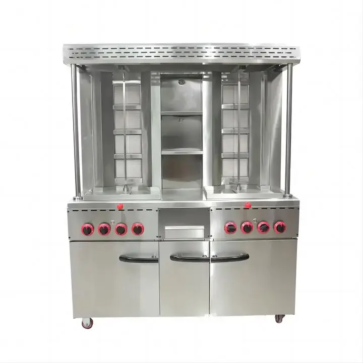 Automated Shawarma Machine With Slicer Meat Automatic Cu Knife Kebab Inflate Skr Robot Lula Press Cuter Motor Broche Bois
