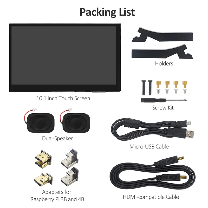 10.1-Inch IPS LCD Capacitive Touch Screen Monitor for Raspberry Pi