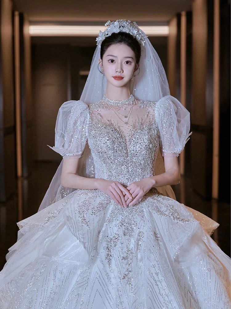AL1732 Engagement 2024 Elegant Luxury Suits Wedding Gown for Bride Wedding Dresses Chapel Train Lady Dresses for Wedding Parties AL1732 Engagement 2024 Elegant Luxury Suits Wedding Gown for Bride Wedding Dresses Chapel Train Lady Dresses for Wedding Parties