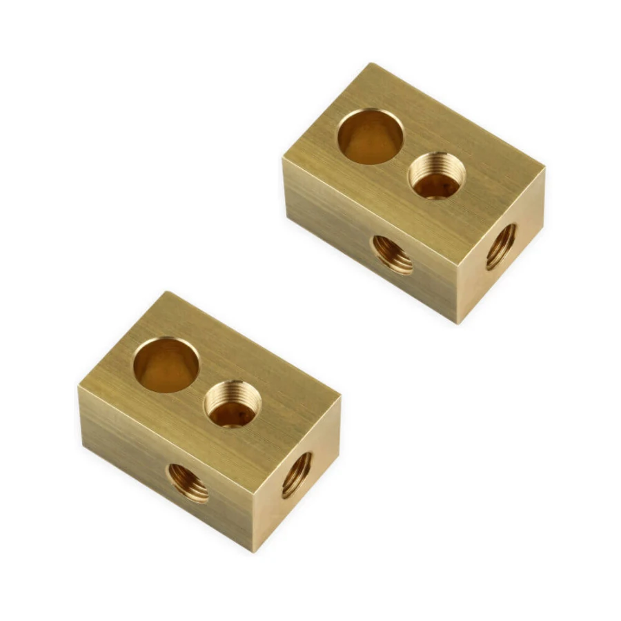 High Precision Customized CNC Machining Brass CNC 3D Printer Heating Block Brass Heater for Aluminum
