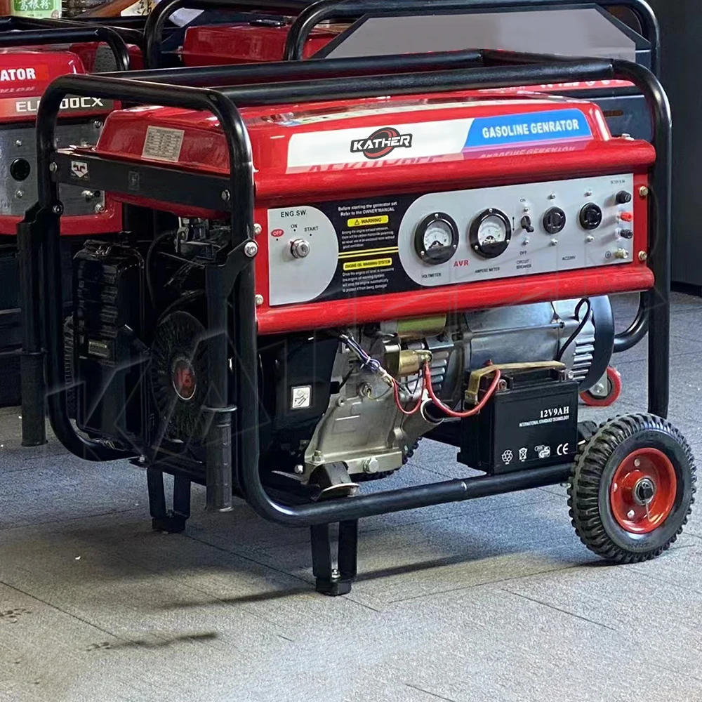 KATHER přenosné otevřené konstrukce benzínové generátory 3kva/3kw/5kw/6,5kw/8kw/10kw 4-dobý 50Hz elektrický start s benzínovým motorem