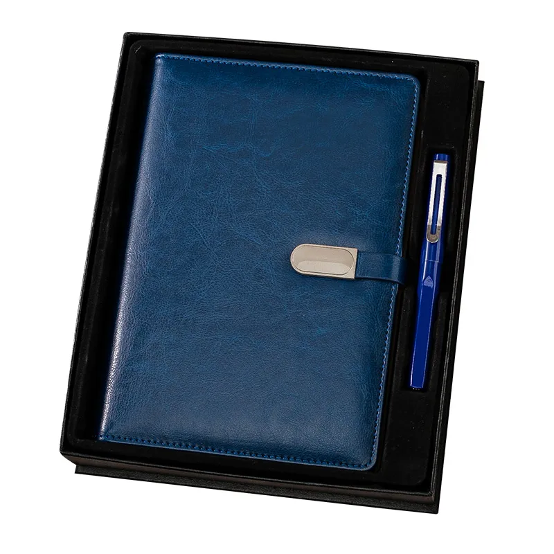 Customized A5 Loose Leaf Notebook Small Return Gifts Leather Diary with Pen Gift Set