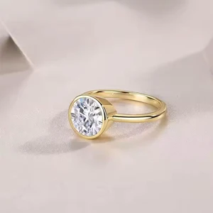 Jewellery Supplier Wholesale American and European Classic New Styles 14k Gold Plated 925 Sterling Silver Moissanite Women Rings