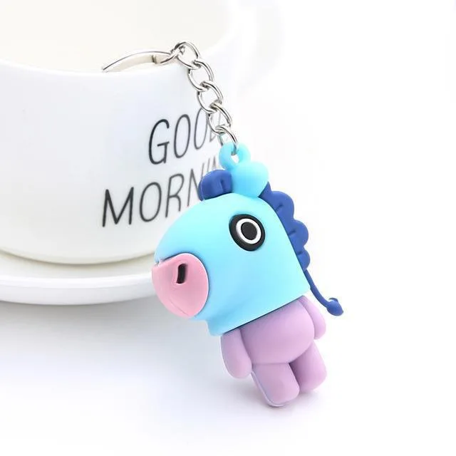 New Design Cartoon Pony Yellow Puppy Pink Rabbit Robot Key Chain ...