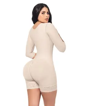 High Compression Tummy Control Hourglass Fajas Colombianas With Sleeves New Design High Waist shaper leggings Butt Lifter