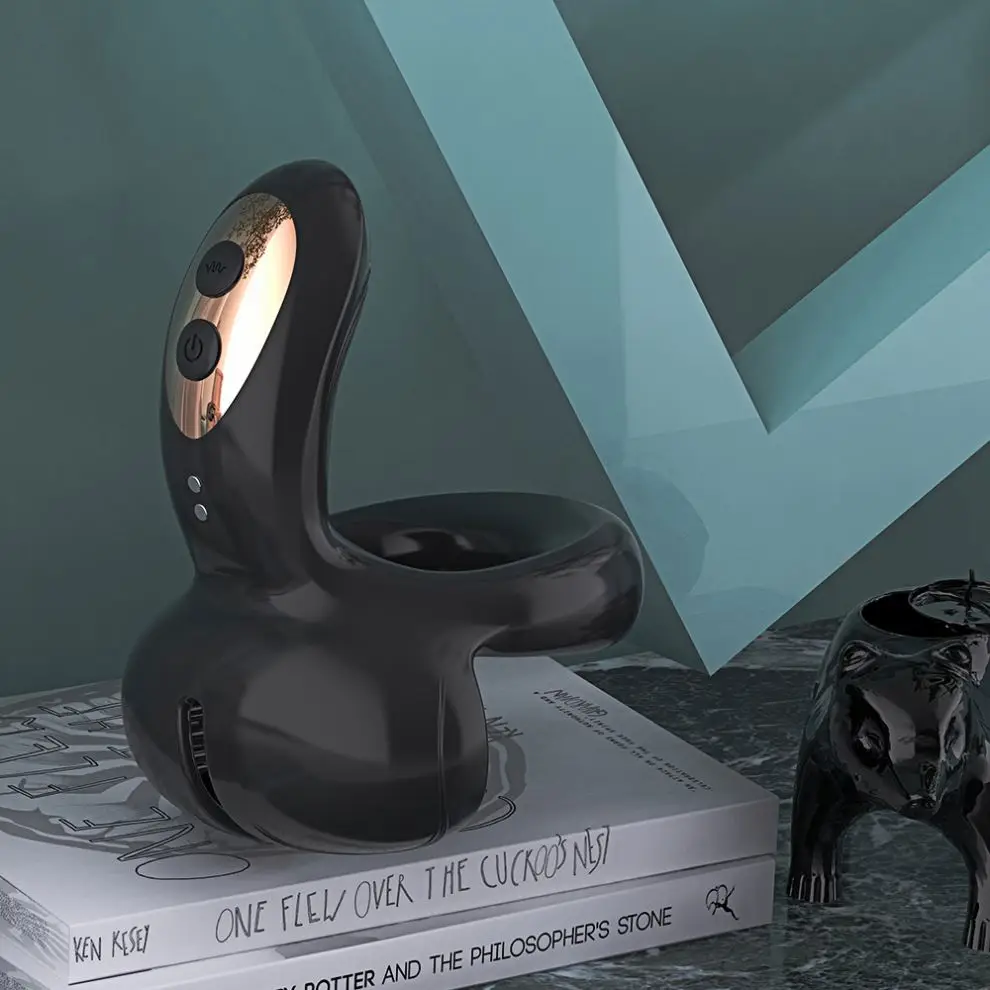 Free Custom Box Cock Ring Vibrator for Men, Delay Ejaculation Sex Toy Without Brand Name