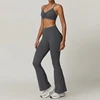 grey bra&Bell-Bottoms