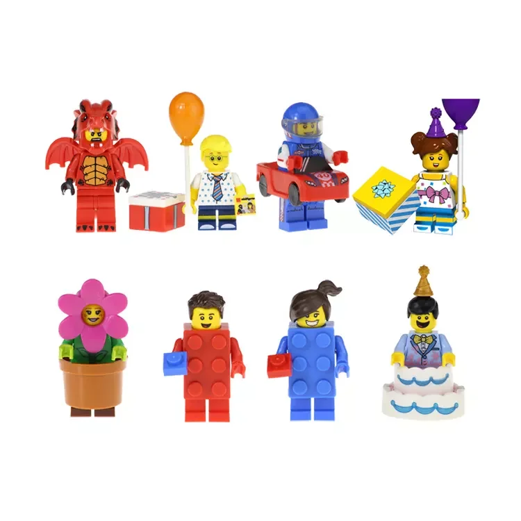 PG8224 PG963 PG8151 Building Block Pumping Zoo Animals Mini Dragon Balloon Boy  Fire Dragon Racing Man Kids Toys