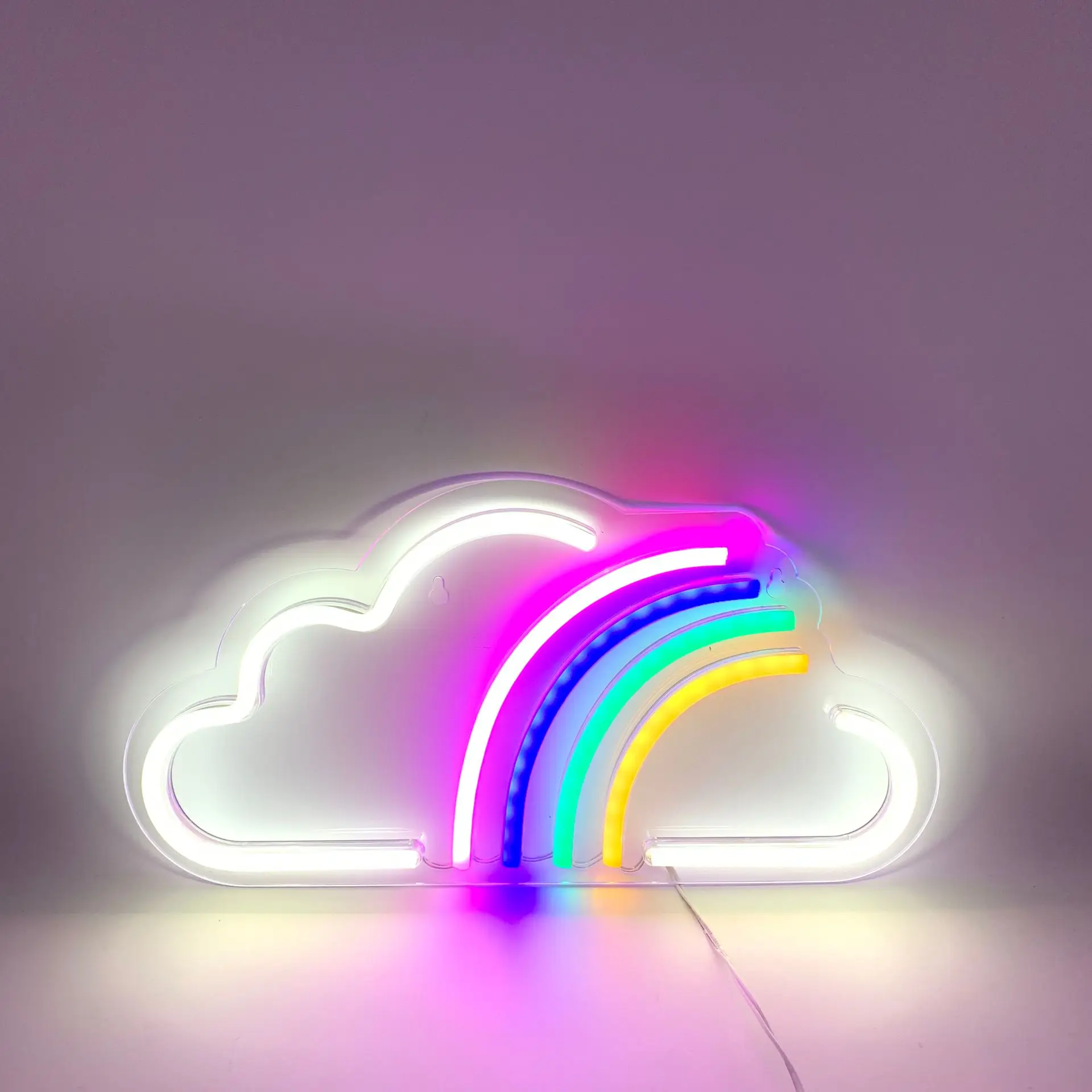 newest design top quality custom rainbow cloud led neon sign