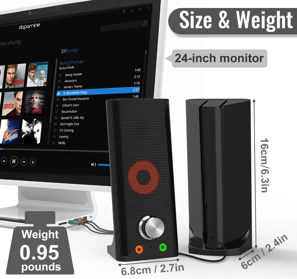 Njsj караоке 2,0 USB динамик для компьютера с регулировки громкости Ручка RGB игровая динамик для настольного компьютера, ПК, ноутбук, планшеты