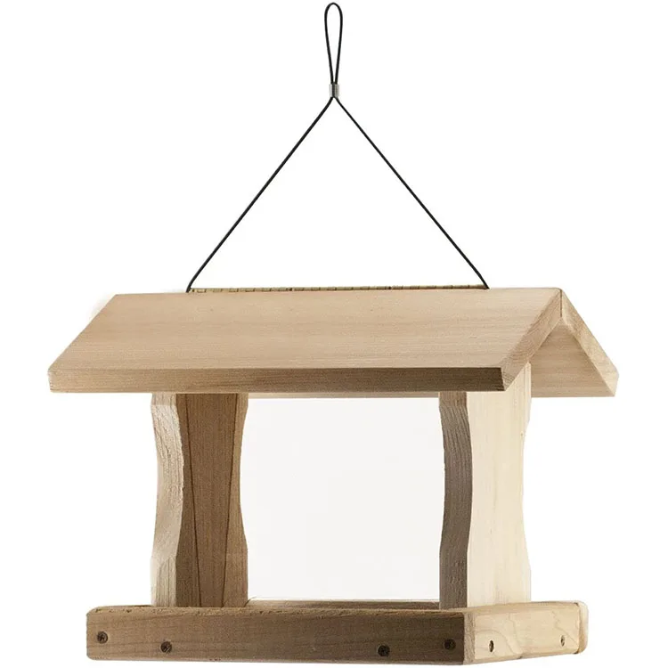 natural wood bird feeder hot sale hanging bird seed feeders for