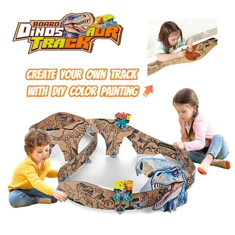 STEM Educational Dinosaur Race Track Building Kit for Kids DIY