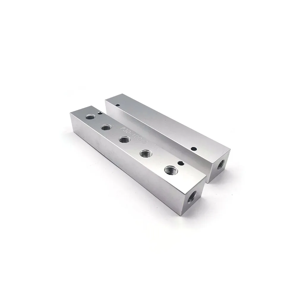 High Precision CNC Machining Metal Parts  Custom Anodized Aluminum 6061  Blocks  with Threaded Holes