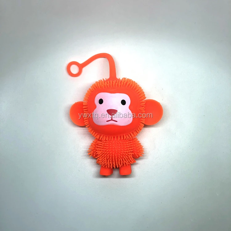 KEHUI Factory Flashing Animal Monkey Soft Puffer Ball  Toys TIKTOK  Hot Selling Promotional Toys