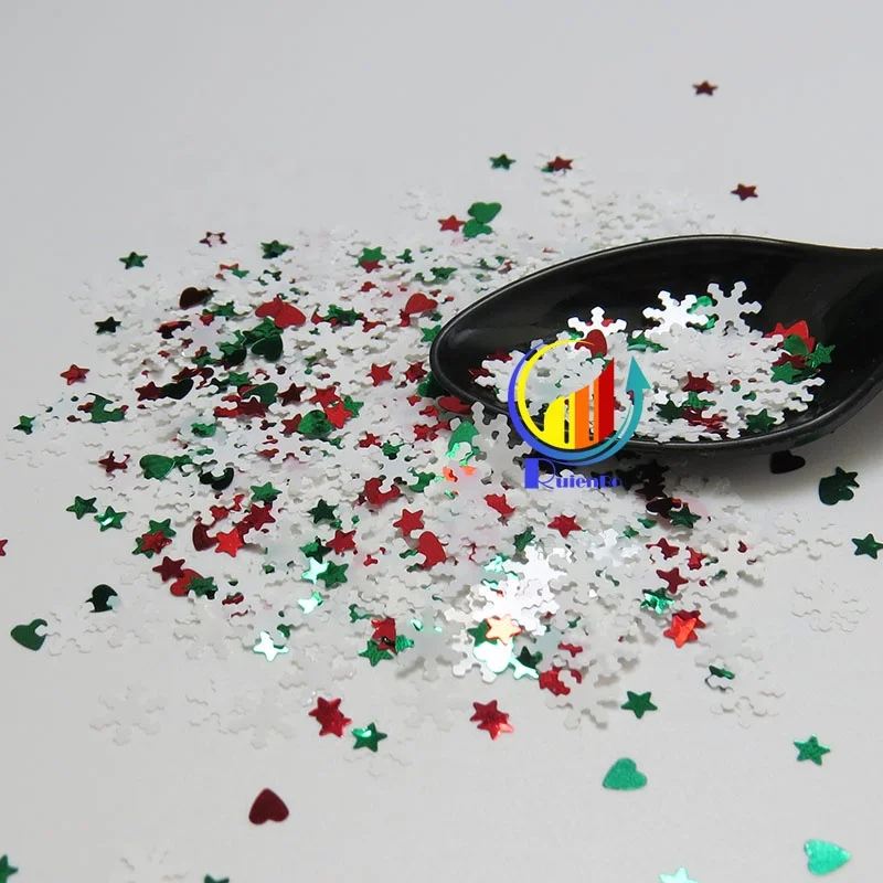 Лидер продаж, цветочные блестки, голографические блестки, переливающиеся блестки, цветы для поделок из смолы, чашка, Рождественское украшение