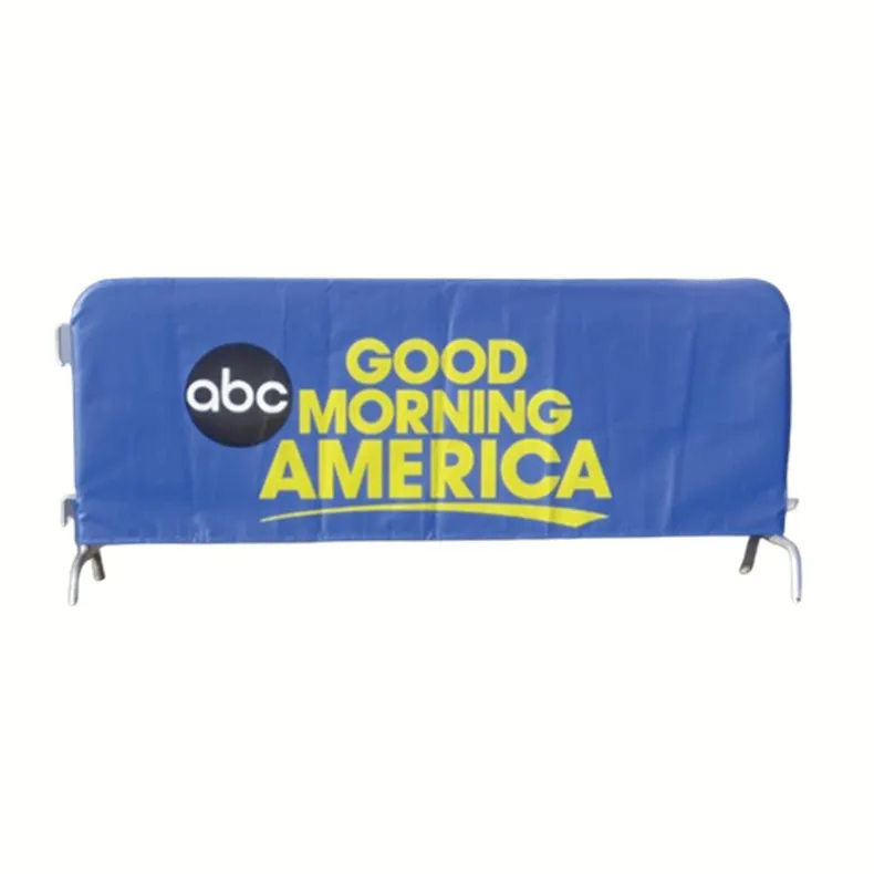 Printed Custom logo Crowd Control Mesh Pvc Vinyl Barricade Barrier Jacket Cover
