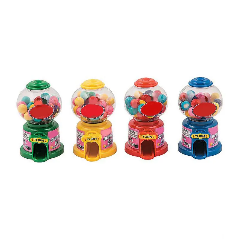 Mini  Vintage Plastic Small Gumball Machine Chewing Gum Dispenser Candy Toy Vending Machine for Kids