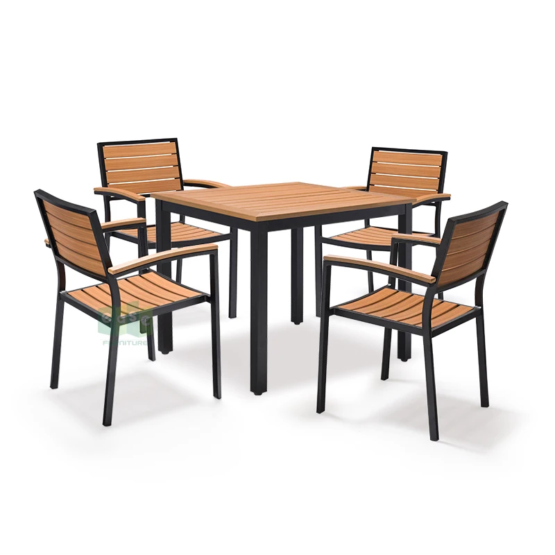 (E7302 + E9917) современный скандинавский открытый патио из литого алюминия круглый обеденный стол один комплект мебели