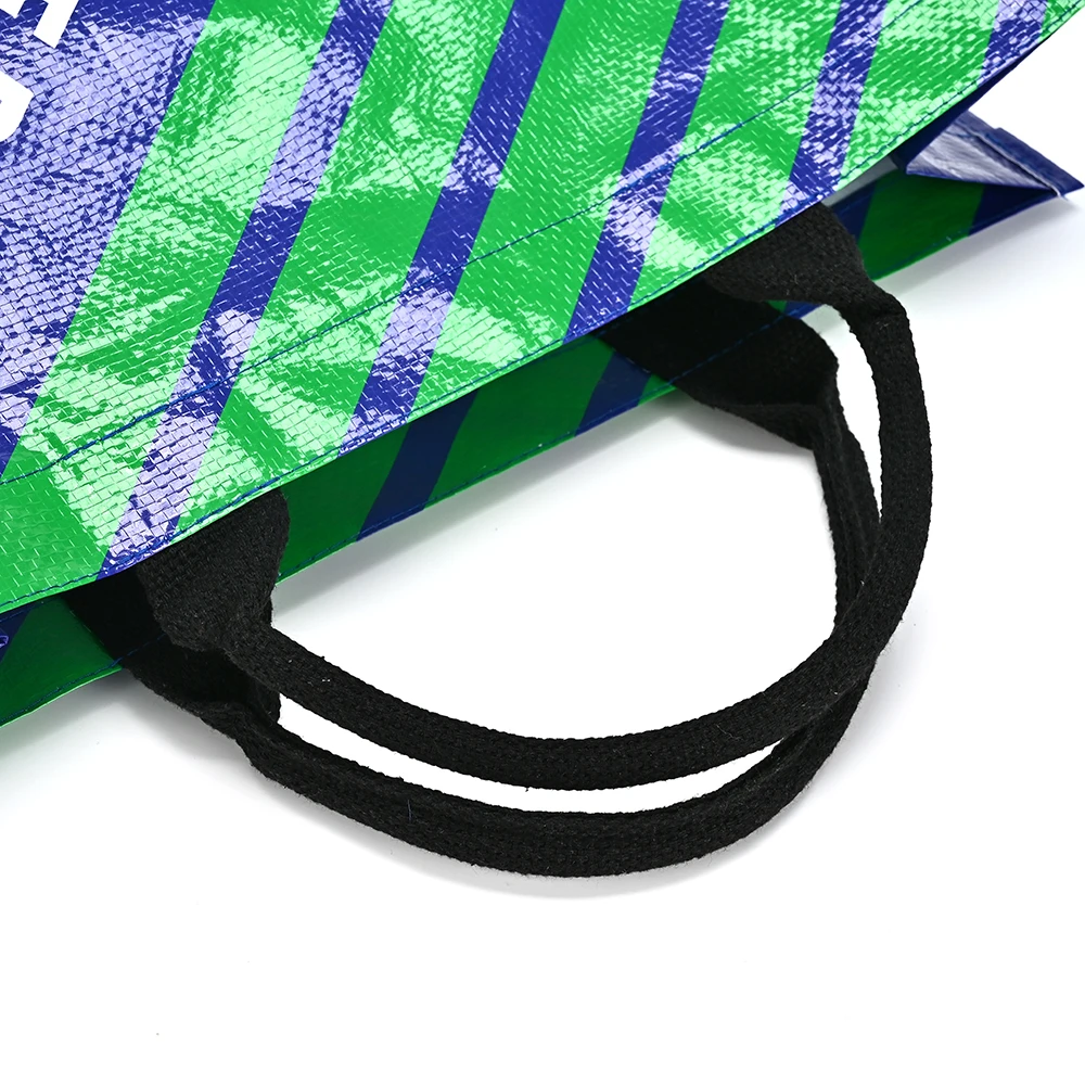 Promotional Grocery Coated Recycled Laminated PP Woven Bag Customized Printing PP Woven Tote Shopping Bag with Double Handle factory
