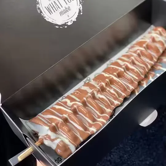 Fast Food Take Out Food Packaging  Mini Pancake  Paper Box Tray Sushi Crepe Browine BBQ Cookie Bakery Waffle Stick Packaging