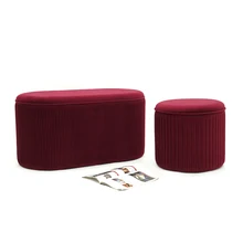 New Style High Quality Long Ottoman Foot Stool Velvet Bench for Living Room