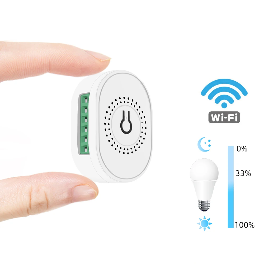 Tuya DIY Mini WiFi Smart LED Dimmer Switch Light Module App Remote Control 220V Wall Lamp on Off for Alexa Google Home