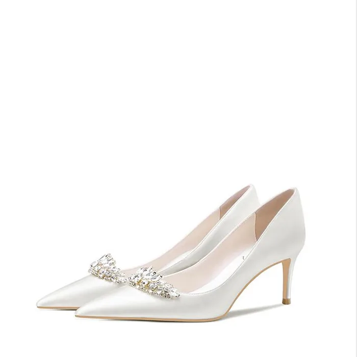 Handmade Women Wedding Shoes Silk Satin 