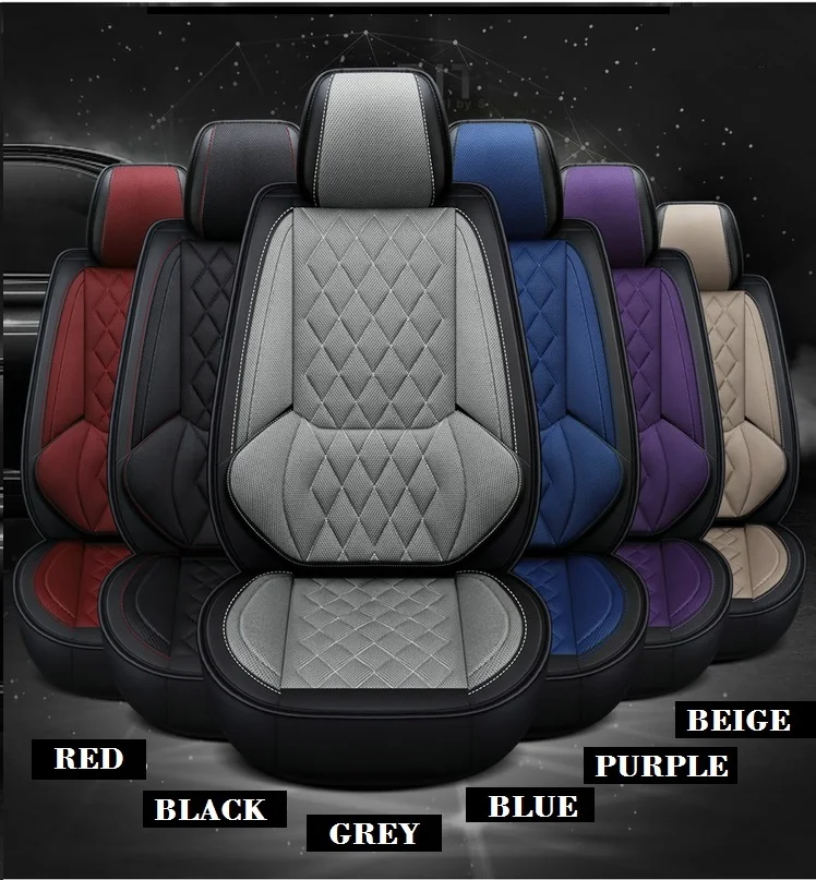 Wholesale Luxury Design Car Seat Cover Full Set Mesh Leather Car Seat