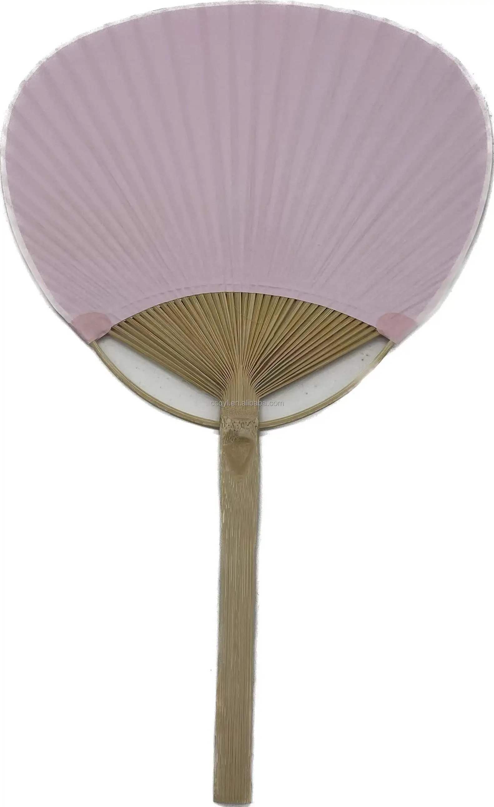 Ventaglio Giapponese Beige In Poliestere E Bambù Con Motivo A Zucca Hyotan 22 Cm - Foto 4