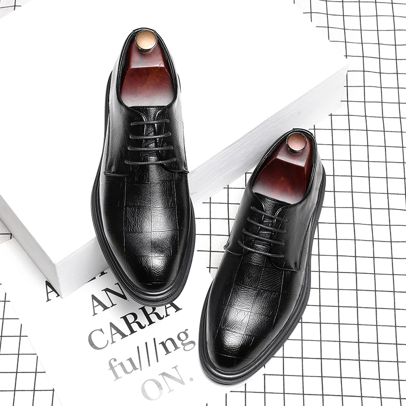 Mens Oxford Dress Shoes Factory Price Luxury New Italian Stylish Handmade Genuine Leather Dress Shoes Office Career Patchwork