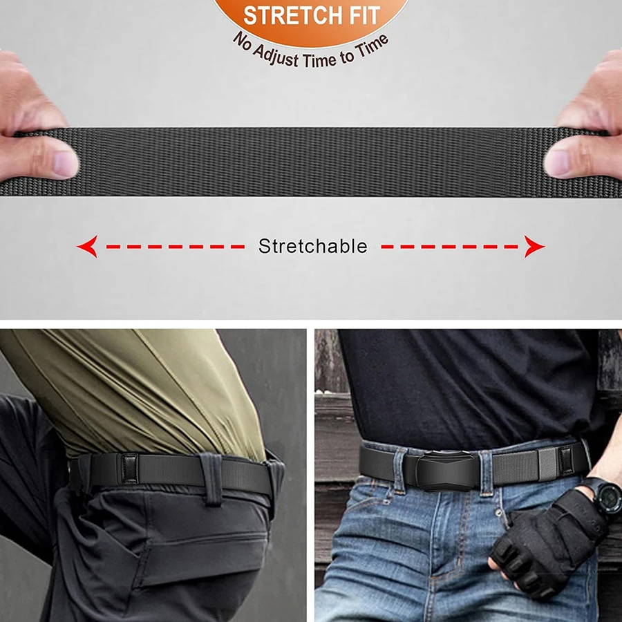 Durable Sports Men Wear-resistant Adjustable Training Hiking Hunting Tactical Stretch Web Nylon Belt