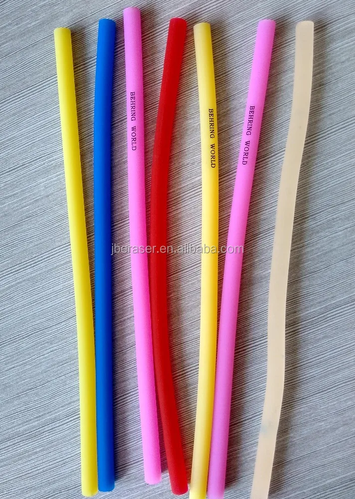 Long Rope Printed Colored Eraser, Bendable Eraser Stick