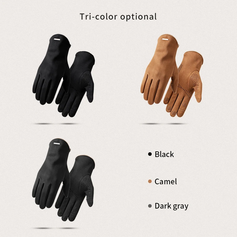 GOLOVEJOY DY45 Oem Высокое качество оптовая продажа замшевые перчатки мужская мода теплые зимние двойные меховые утолщенные для сенсорного