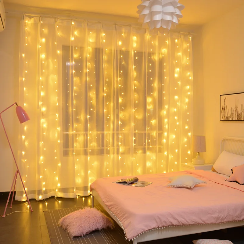 LED Curtain Light for Weddings Lighting Bedroom Room Decoration 3x3 Meter LED Curtain Lights for Christmas